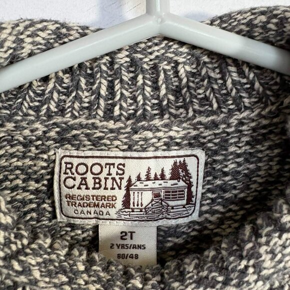 Roots Cabin Knit Sweater – Gray Marled Pullover – 2T Toddler – Button Shoulder - Picture 2 of 6